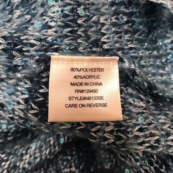 Brina & em Blue  Sweater with Sequins size L - Picture 8 of 8